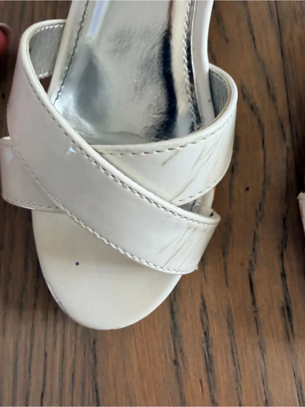 Nina Girls White Patent Dress Sandals with Ankle Strap